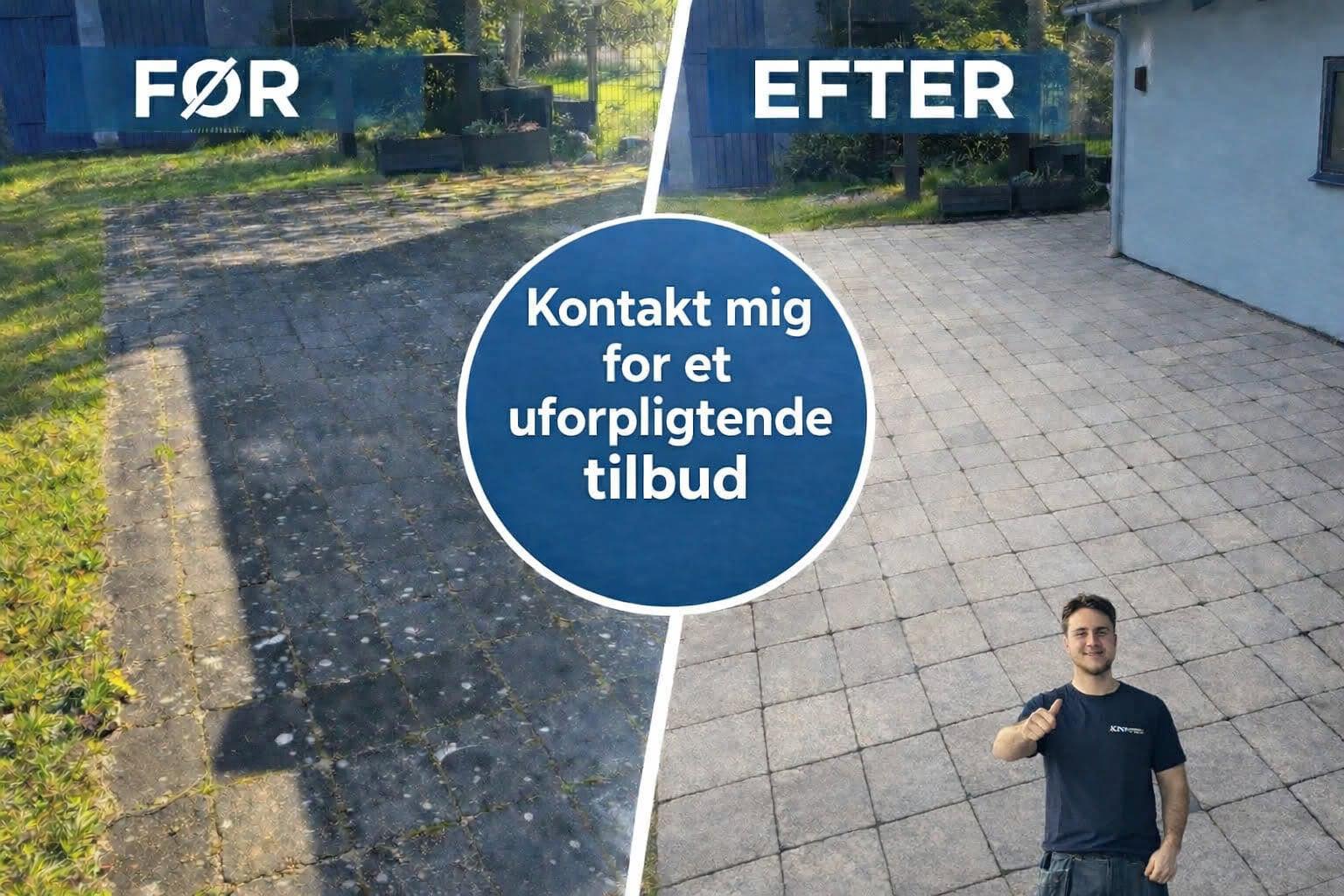 Før og efter fliserens - KN Multiservice